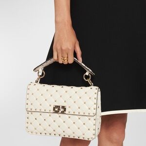 Valentino Garavani Cream Quilted Shoulder Bag